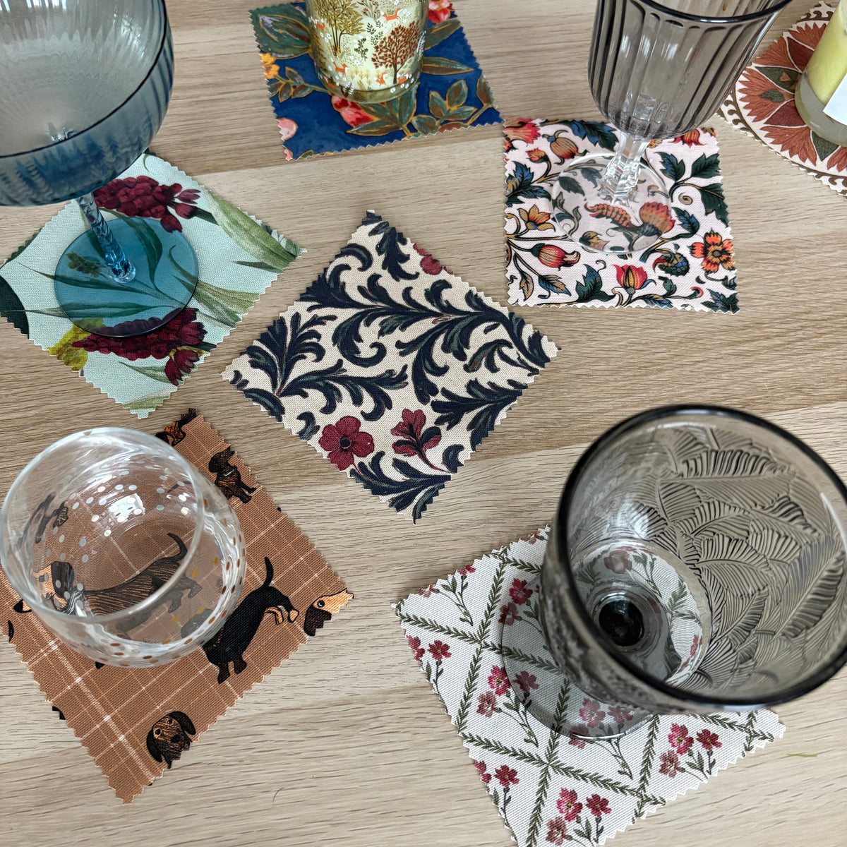 Pack de 4 posavasos resinados cuadrados